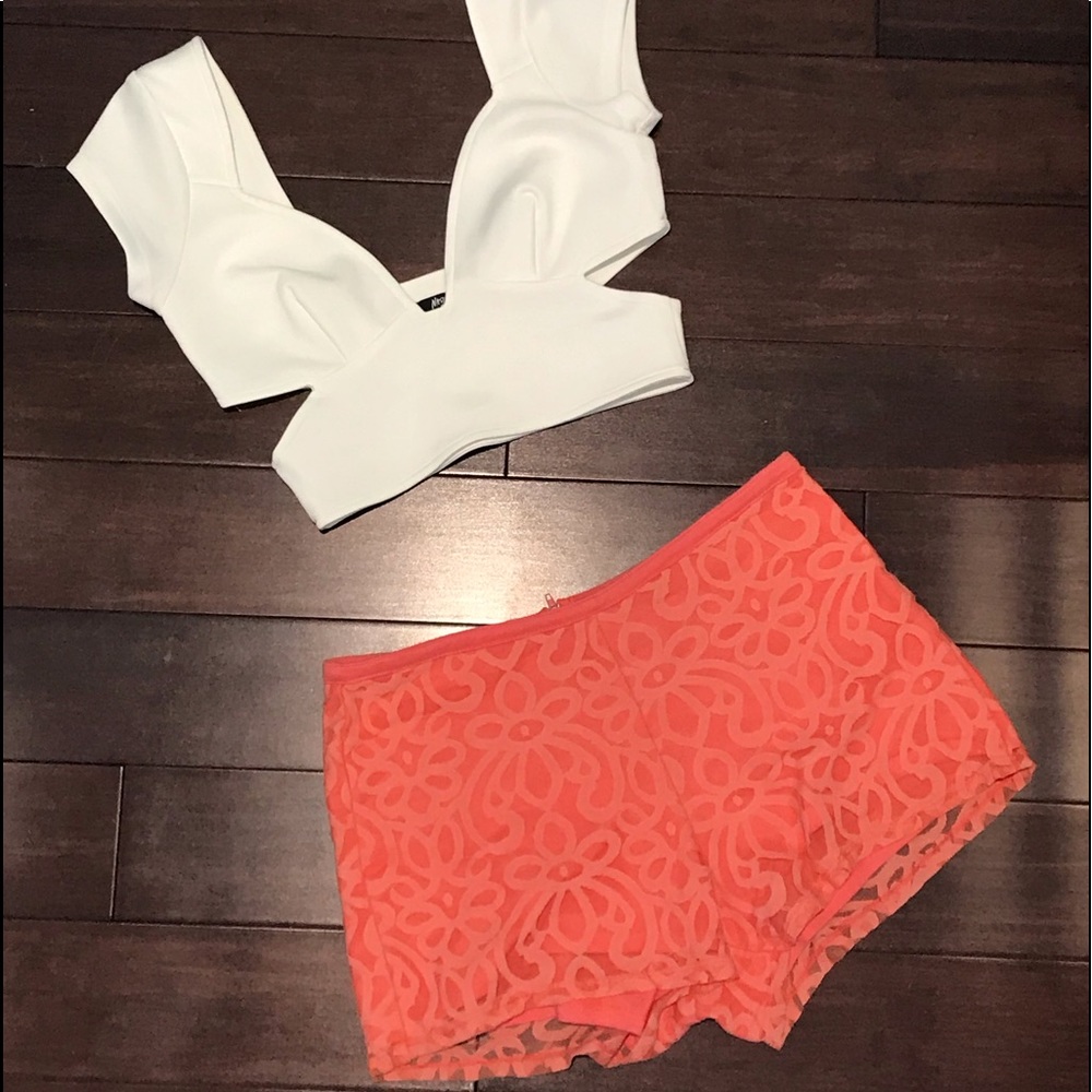 Cut out white crop top